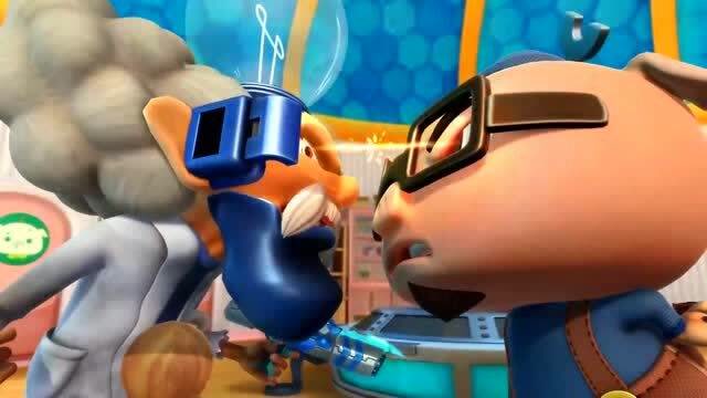 《猪猪侠》迷糊博士和无敌博士,在家内大战