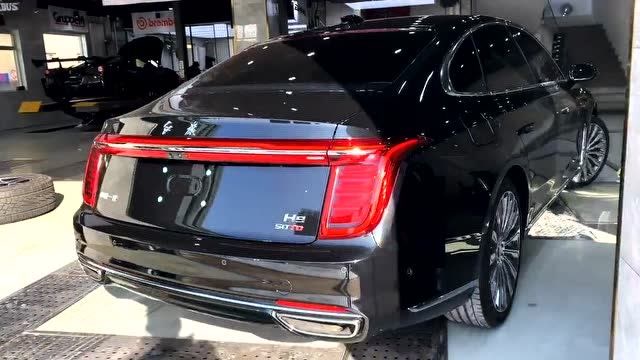 国产红旗h9车灯展示,这贯穿尾灯设计,奥迪都黯然失色!