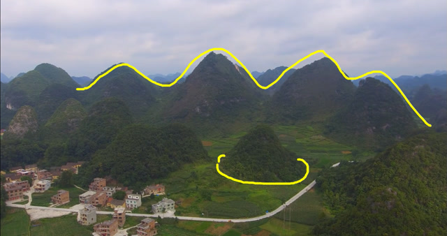 背靠笔架山,中间神似古墓,绝佳的墓葬风水宝地