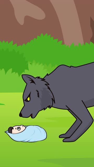 灰狼叼走一个人类婴儿,在要吃婴儿的时候却被婴儿感化了