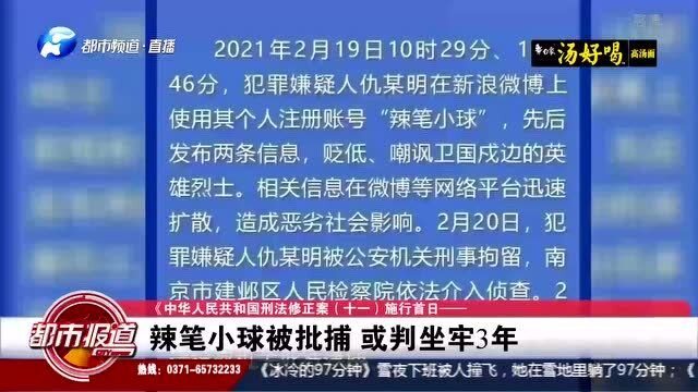 拍手称快网络大v蜡笔小球因侮辱烈士名誉被批捕或判坐牢3年