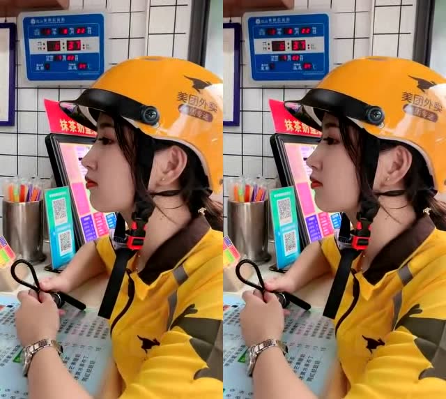 路上偶遇一位女外卖员,转头的那一刻,我都想天天叫外卖了