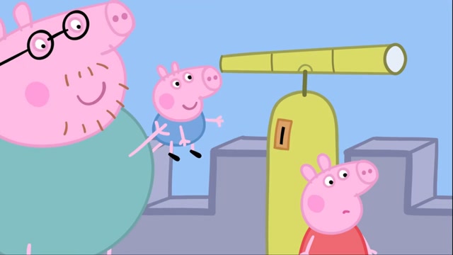 小猪佩奇:风息堡的风景真壮观,还有一个望远镜呢,好好玩!