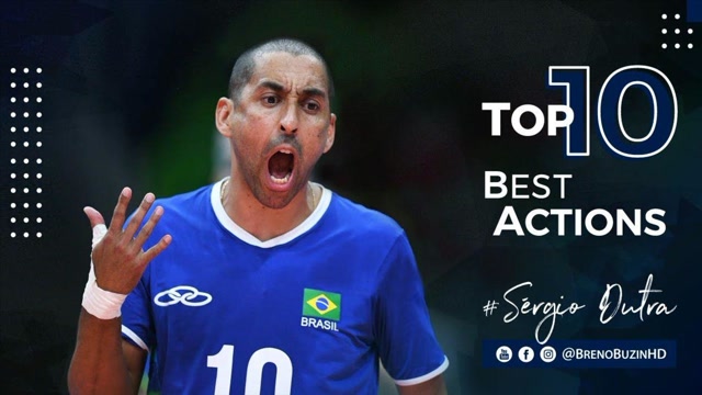 塞尔吉奥!2016里约奥运mvp,巴西男排传奇自由人top10精彩球!