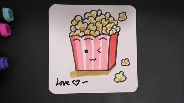 可爱爆米花简笔画