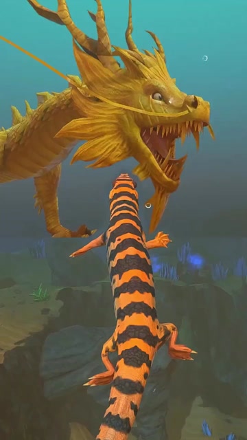 海底大猎杀:黄金巨龙发现千年蜥蜴王,你们支持谁呢?