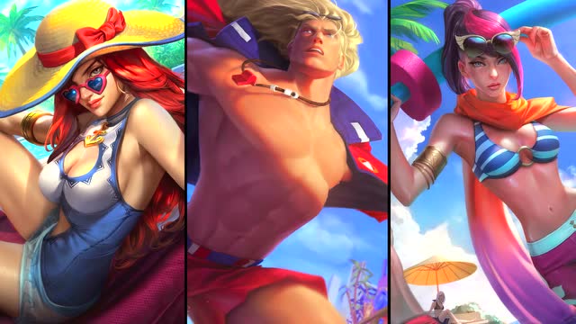 lol英雄联盟 夏季泳池新皮肤 女枪的好好看