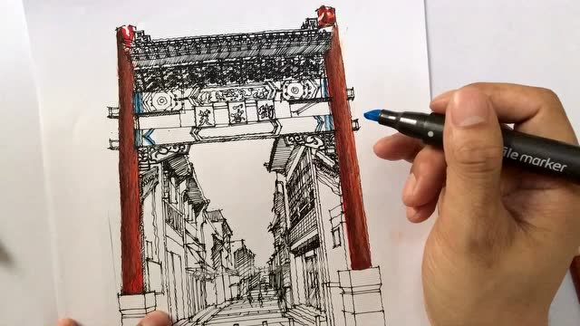 济南手绘 芙蓉街