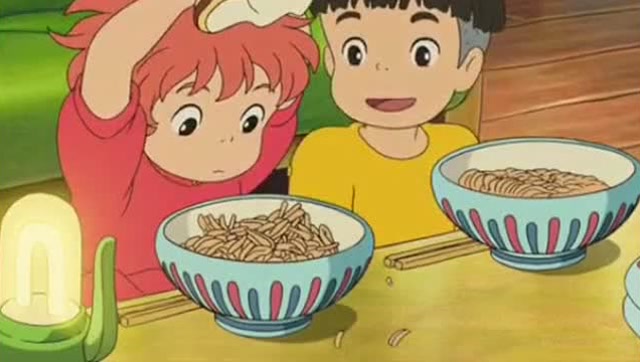 宫崎骏动漫里的食物总是让人这么有食欲,波妞吃饭吃睡了好可爱