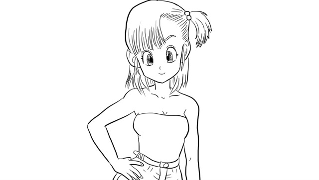 七龙珠中的布玛卡通动漫简笔画