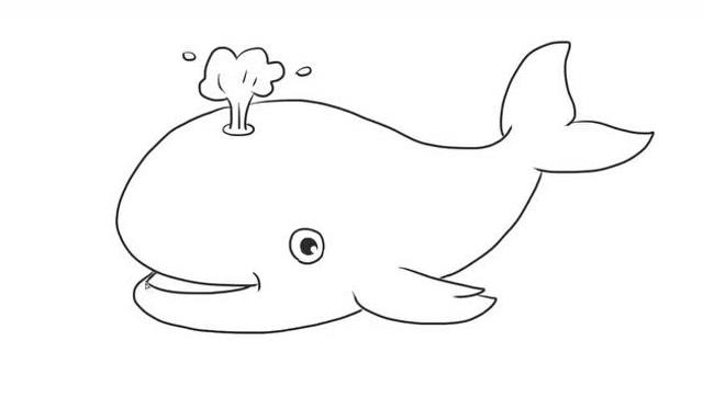 蓝鲸的简笔画 水中图片