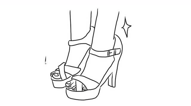 育儿 儿童简笔画——穿凉鞋的小脚