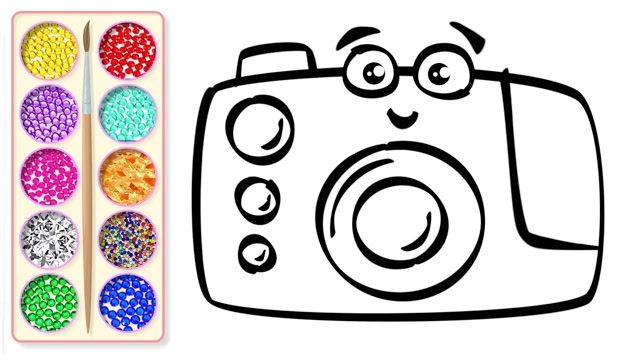 亲子简笔画:可爱小相机