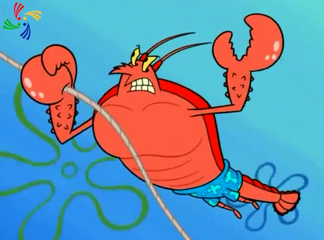 海绵宝宝:虾大哥拿着一根绳子,他要做些什么呢