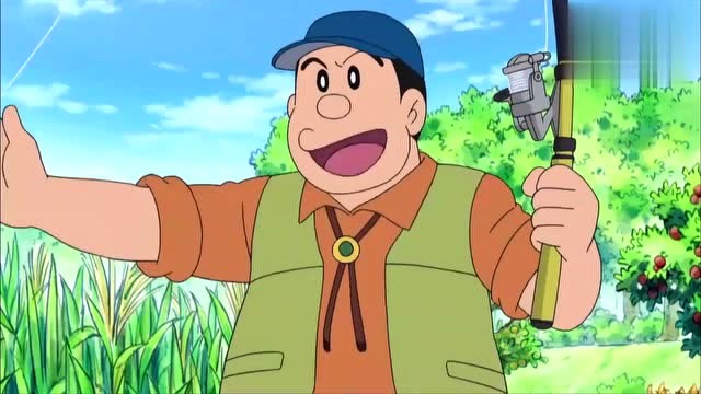 《哆啦a梦》小夫和大雄的爸爸比钓鱼,一个比一个大