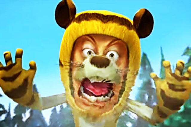 光头强扮演老虎惟妙惟肖,这声吼叫惊天地泣鬼神啊!