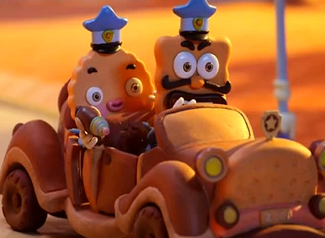 饼干警长:饼干警长和曲奇在一块开着车,一会儿就掉下去了吗