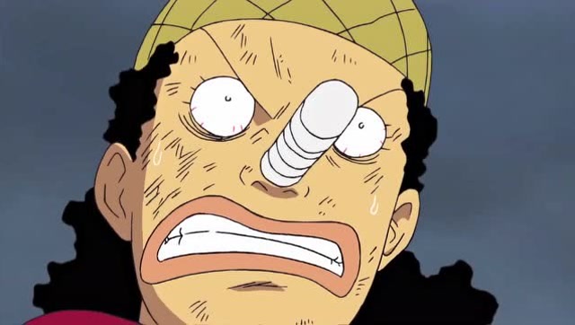 看到路飞倒下了,乌索普终于摘下了面具,索隆看到后眼神都变了