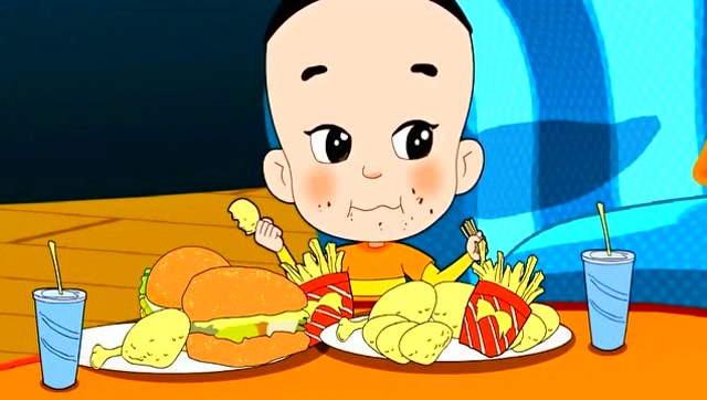 大头儿子吃汉堡炸鸡薯条可乐,大头父子啥都没吃到!