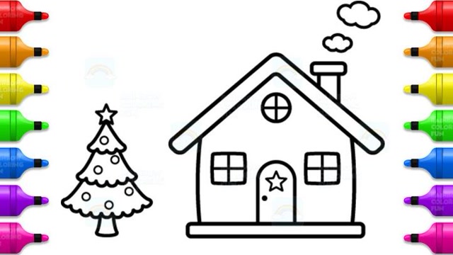 趣味简笔画:画漂亮小房子