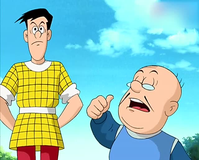 老夫子和大番薯他们为了花木兰,亲自上场参加蹴鞠比赛,一决胜负