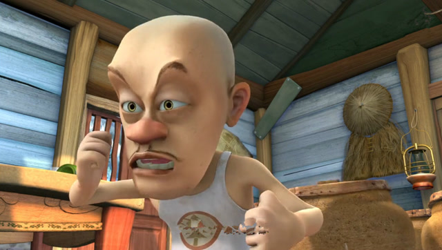 熊出没:强哥看到泡菜上有一只小强,赶紧去打它