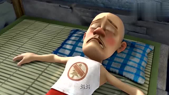 熊出没,光头强生病了,梦见妈妈了,嘴里一直喊妈妈,太可爱了