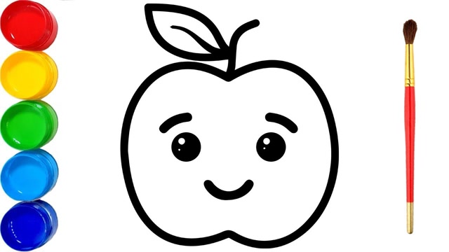趣味简笔画:画笑脸苹果