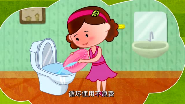 珍惜水资源,循环使用不浪费.文明美德