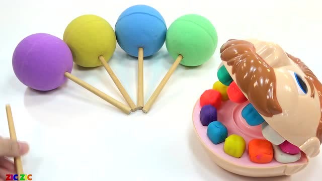 用培乐多彩泥做棒棒糖