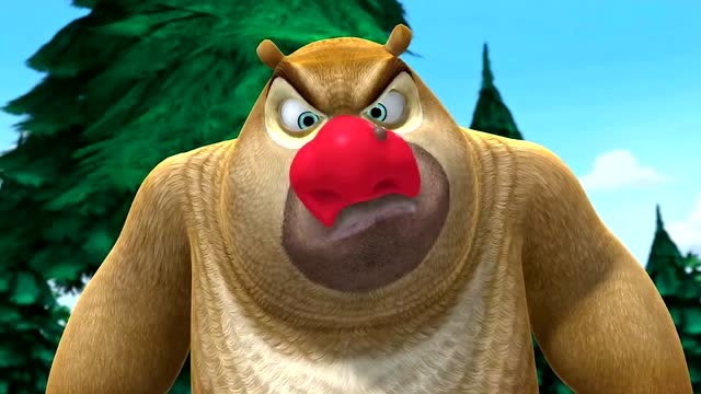 大家都在笑熊二这个红红的鼻子,熊二生气了