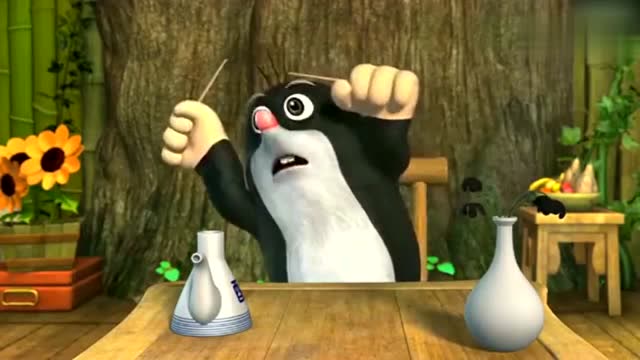 熊猫和小鼹鼠:不会用筷子的小鼹鼠!