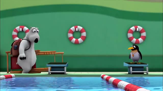 倒霉熊:倒霉熊不想游泳,只想在泳池边躺着