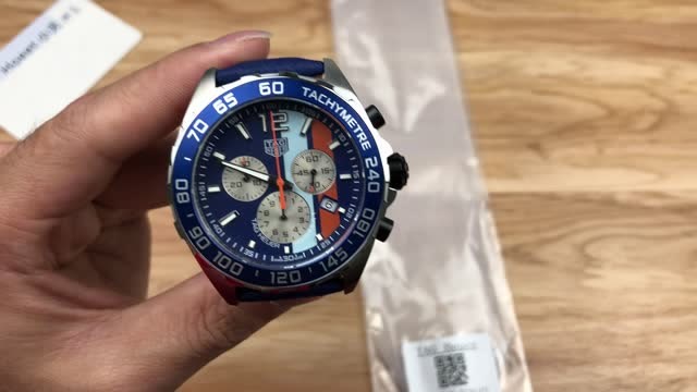 原单tagheuer泰格豪雅f1系列gulf特别版石英男表计时
