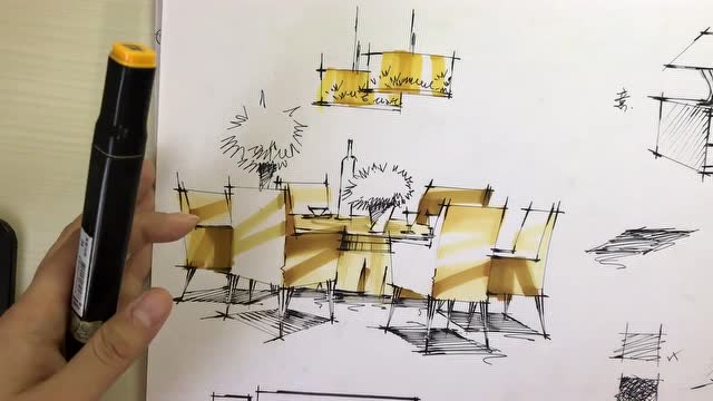 组合体家具餐桌上色