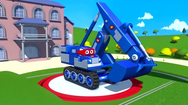超级变形卡车卡尔变身一辆大的挖掘机他看起来非常的酷