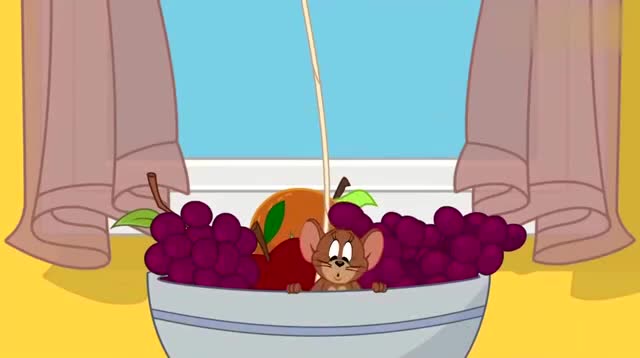 新猫和老鼠:杰瑞的"葡萄大作战",身手敏捷躲开汤姆