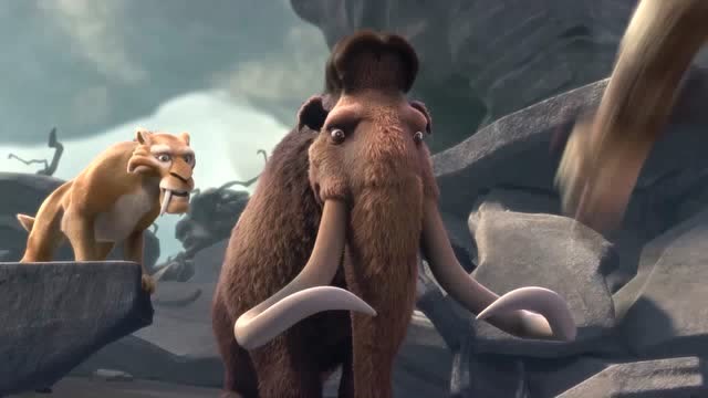 冰川时代3:黄鼠狼带着负鼠兄弟继续前进,长毛象留下来照顾妻子