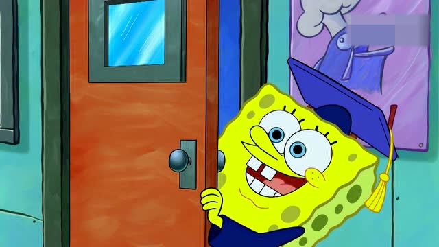 海绵宝宝穿上学士服,戴上博士帽,他现在是大学毕业生吗?