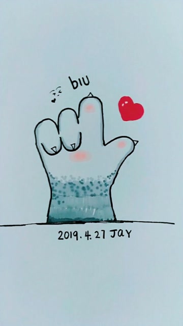 小猫咪比心手势