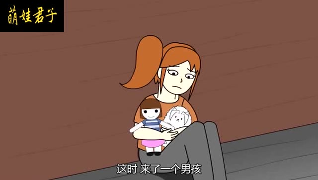 恐怖视频:女孩独自坐在门前,出现神秘男孩呢?