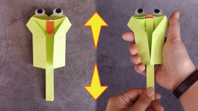 嘴巴会动的折纸青蛙,简单易学,儿童手工折纸青蛙diy