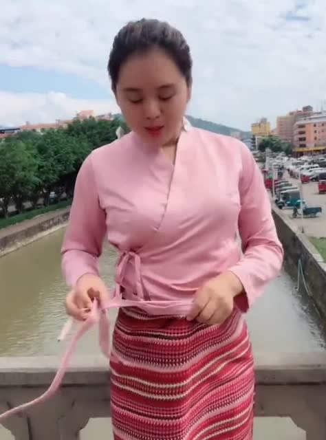 缅甸人穿的隆基到底是什么样子的?当缅甸美女脱下的那一刻,我恍然大悟