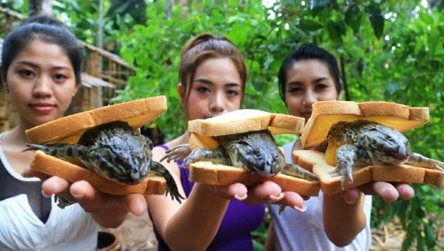 泰国"青蛙汉堡"在日本火了,生吞咀嚼才叫爽,咬一口汁液溢出来!