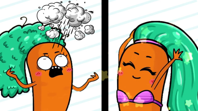 胡萝卜刚做了新发型,没想到风一吹炸开了,"爆炸头"笑坏了众人