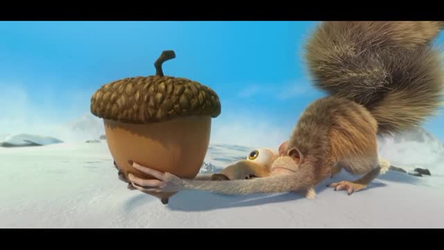 冰川时代:松鼠永远得不到松果!因为松鼠一旦得到它就会山崩!