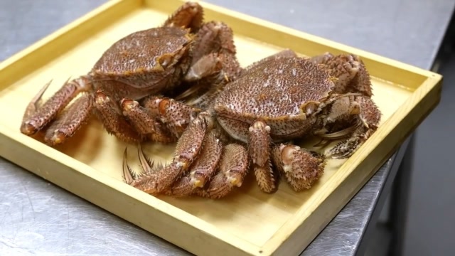 浑身长满毛刺的螃蟹下锅清蒸后制作豪华顶级海鲜套餐