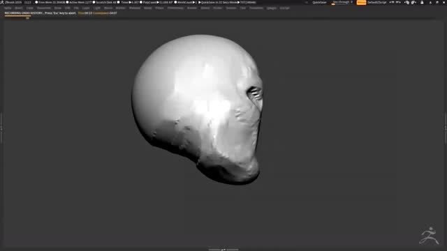 零基礎學習3d建模教程,zbrush頭部速雕-有圖就能雕