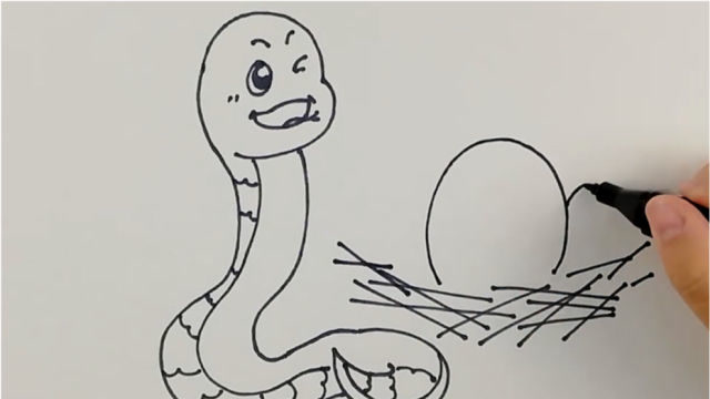 蛇抱九颗蛋图怎么画图片