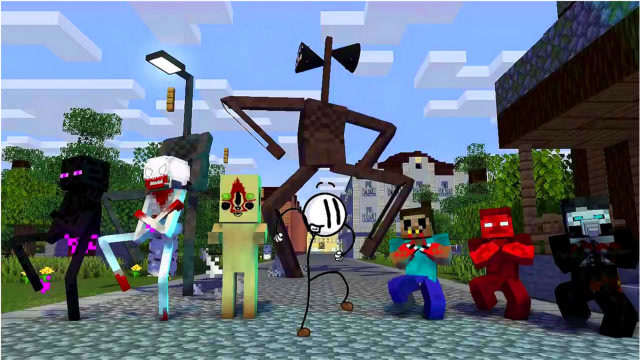 我的世界mc动画:当汽笛人与汽笛灯在街头相遇